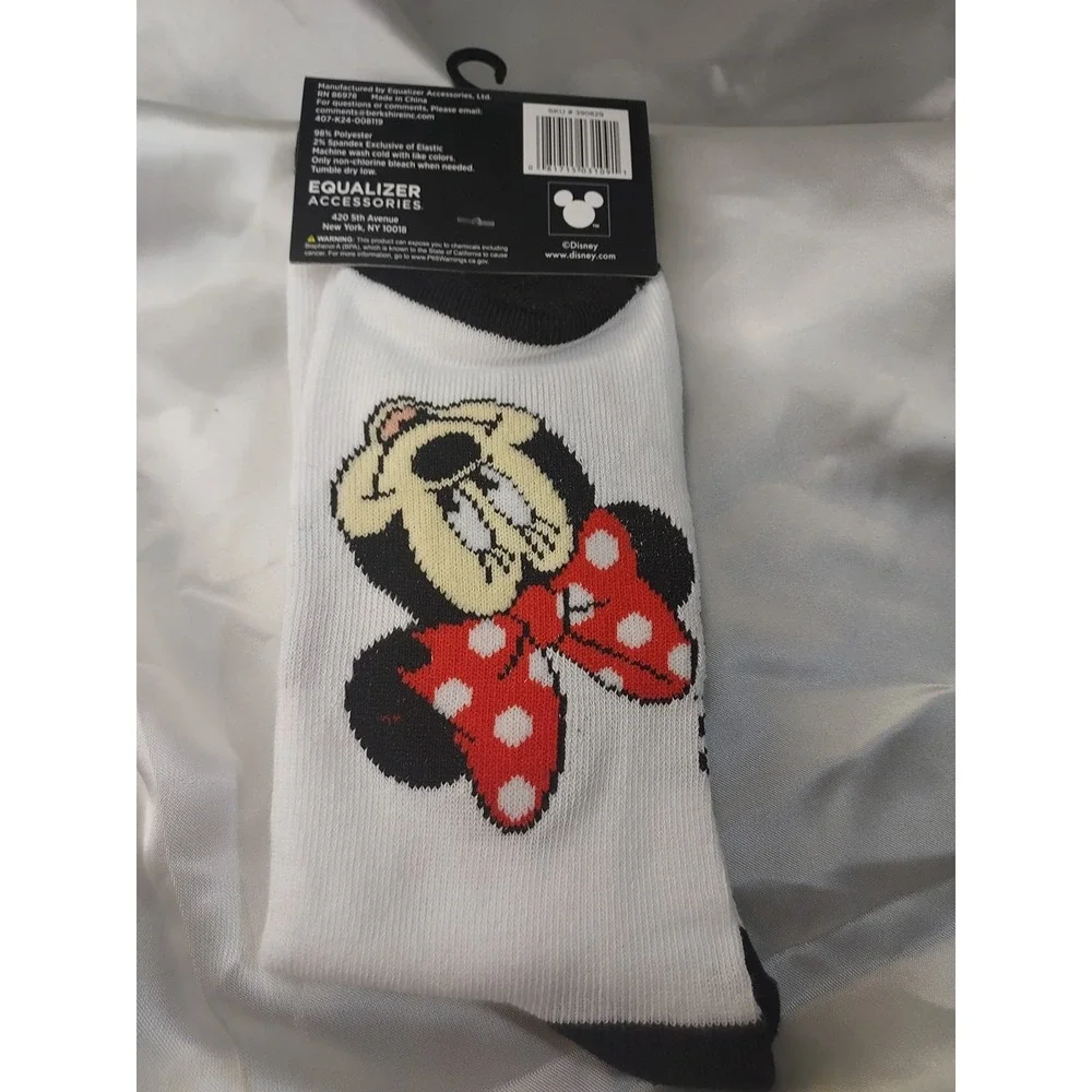 New Disney Minnie Mouse Crew Socks Sz‎ 9-13